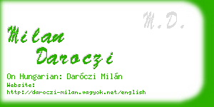 milan daroczi business card